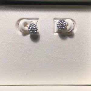 Sphere Earrings Crystals - pierced; new w/o tags